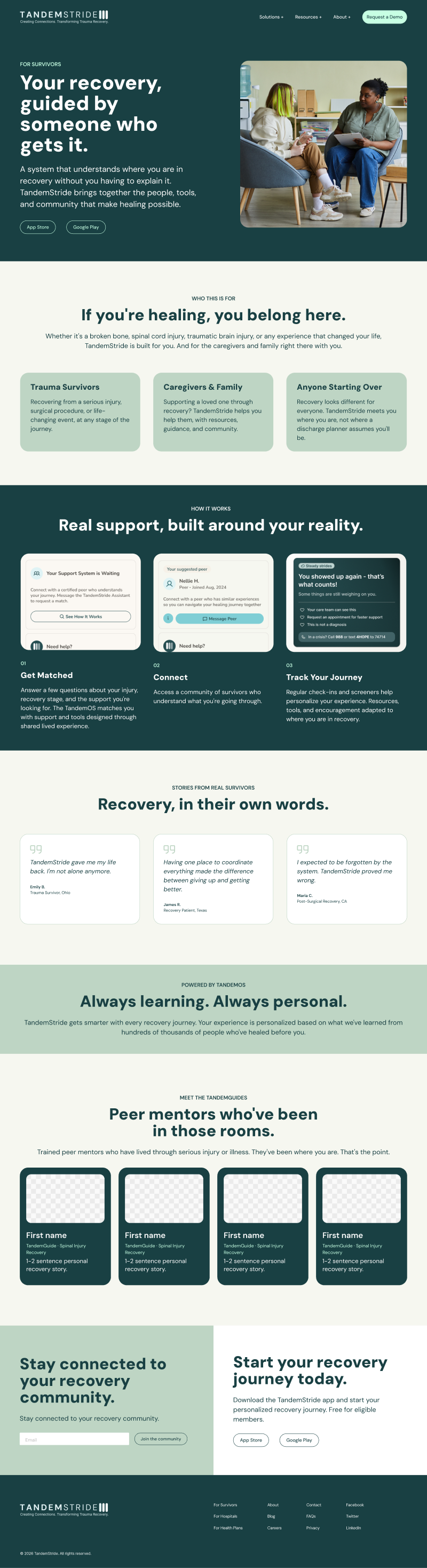 TandemStride website design