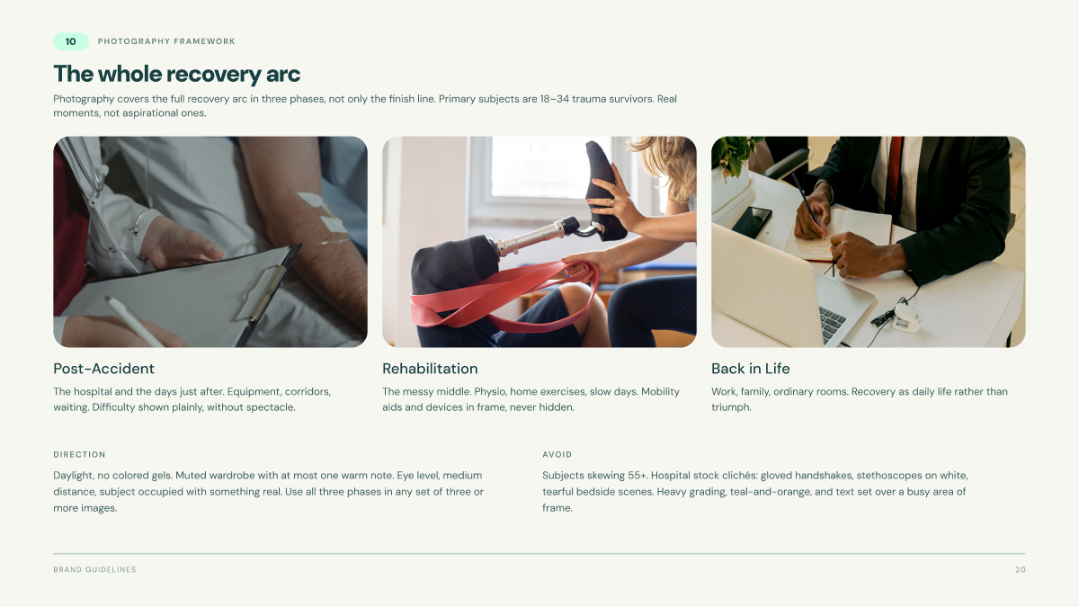 TandemStride brand guidelines page