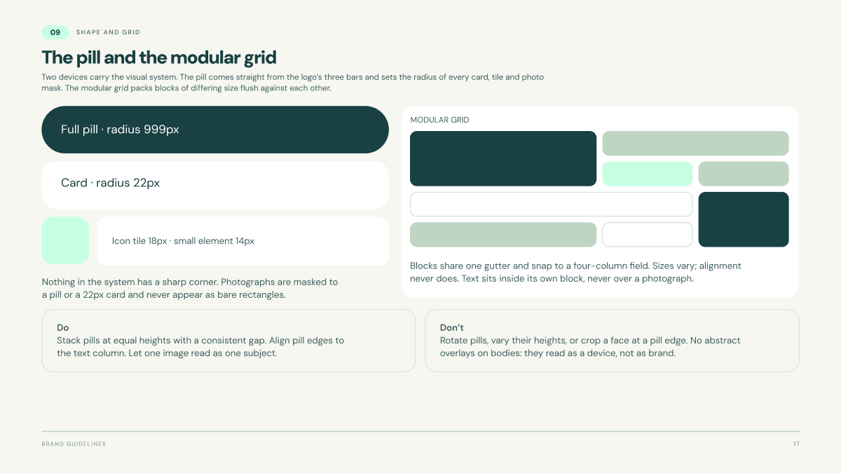TandemStride brand guidelines page